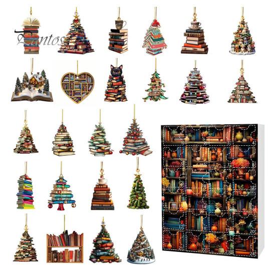 

Книга Орнамент Адвент Календарь Акриловая Сложенная Книга Подвеска Рождественская Елка Подвесное Украшение Книжный Клуб Подарок для Любителей Книг G