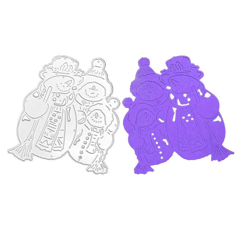 Weihnachts-Schneemann, eine dreiköpfige Familie, Design-Stil, Scrapbooking, Basteln, 3D-DIY, Festival-Kartenherstellung