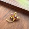 Lily Italian Craft Glass Brooch - Elegant Retro French Design for Women