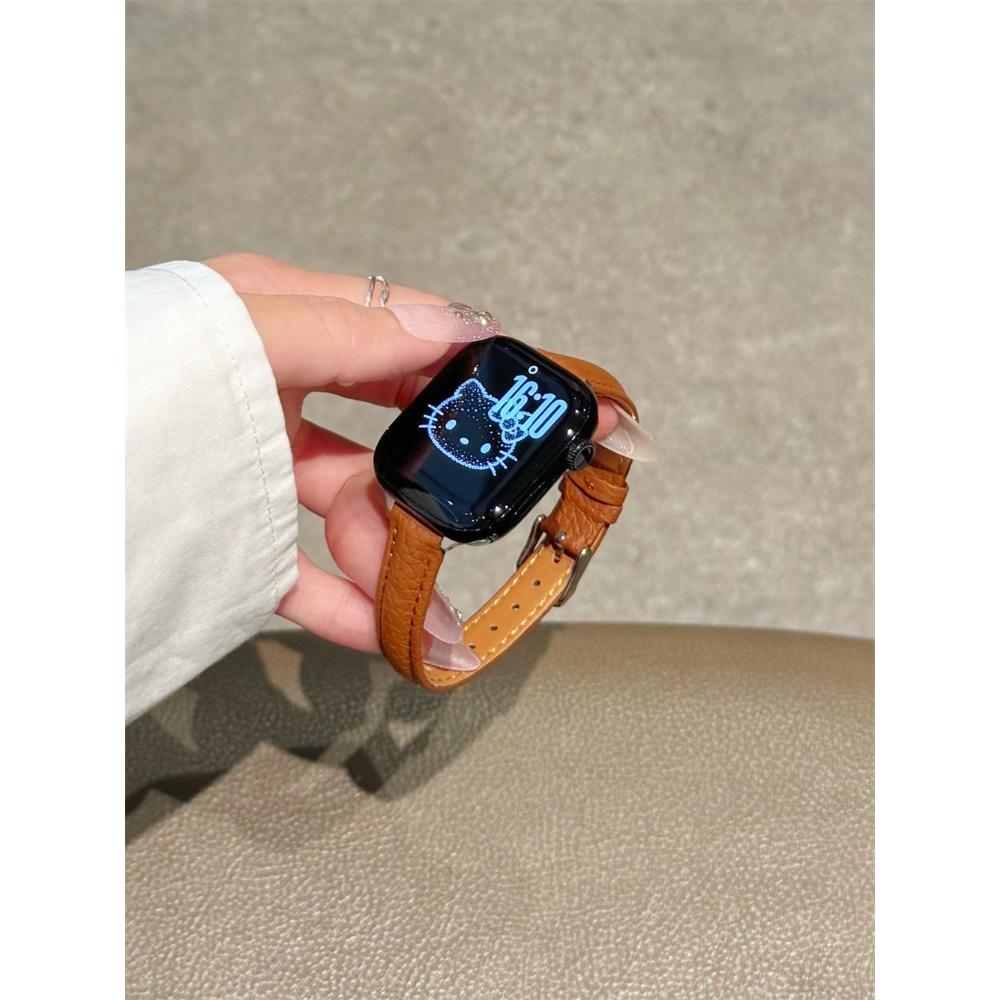 Slim Leather Strap for Apple Watch Band 44mm 38mm 41mm 49mm 45 Mm Wrist Women Bracelet IWatch Serie 11 10 9 8 7 6 5 4 SE Ultra 2 3