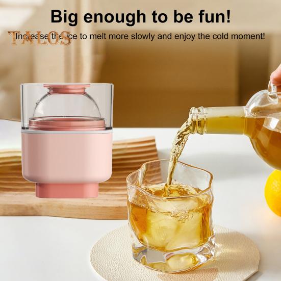 Silicone Sphere Ice Mold Easy Release Circle Ice Hockey Mold with Lids Slow Melting Spherical Ice Makers for Whiskey Cocktails Bourbon