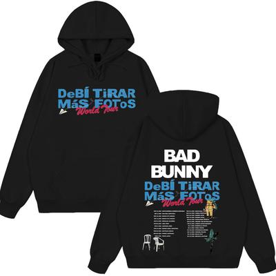 Rappare Bad Bunny DeBi TiRAR MaS FOToS DTMF Världsturné Vintage Huvtröja Ny Stil Dam Par Vinterkläder Harajuku Tröja Toppar