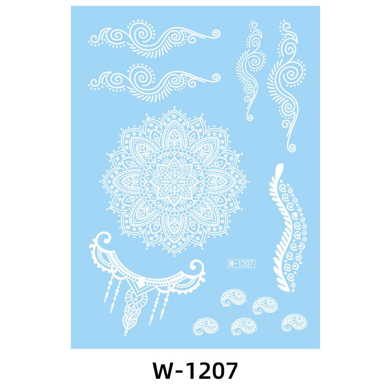 White Lace Tattoo Sticker South East Asia Festival White Henna Tattoo
