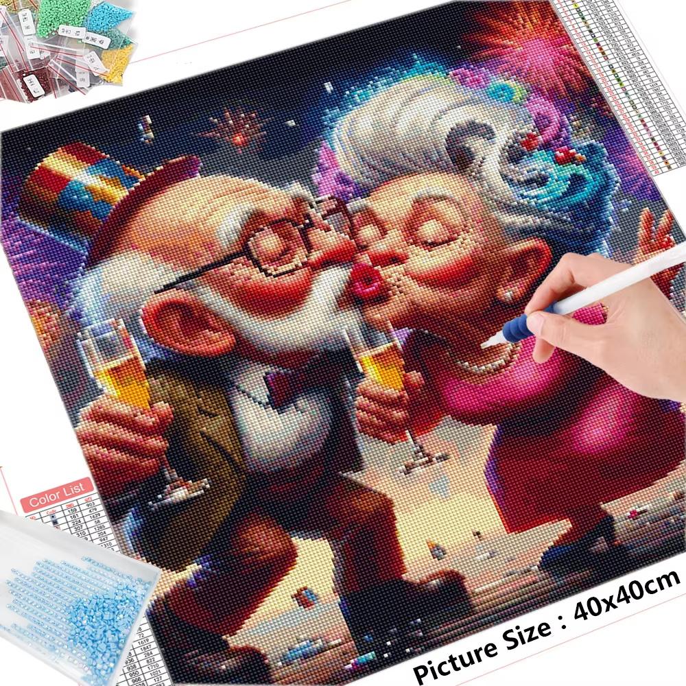 Diamond Painting Grandma Grandpa Mosaic Cross Stitch Set Portrait Embroidery Full Round New Arrival Handmade Gift