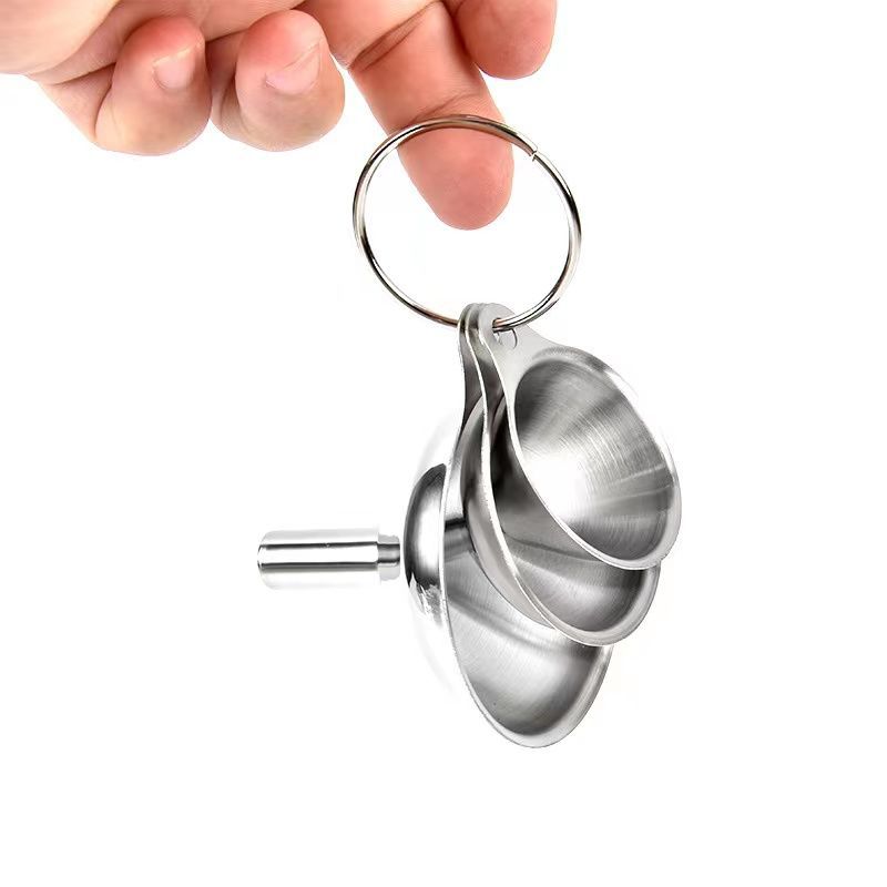 3/5 Pcs Stainless Steel Kitchen Funnels Set Food Grade Metal Funnels for Filling Bottles Small Funnels for Essential Oil Spices