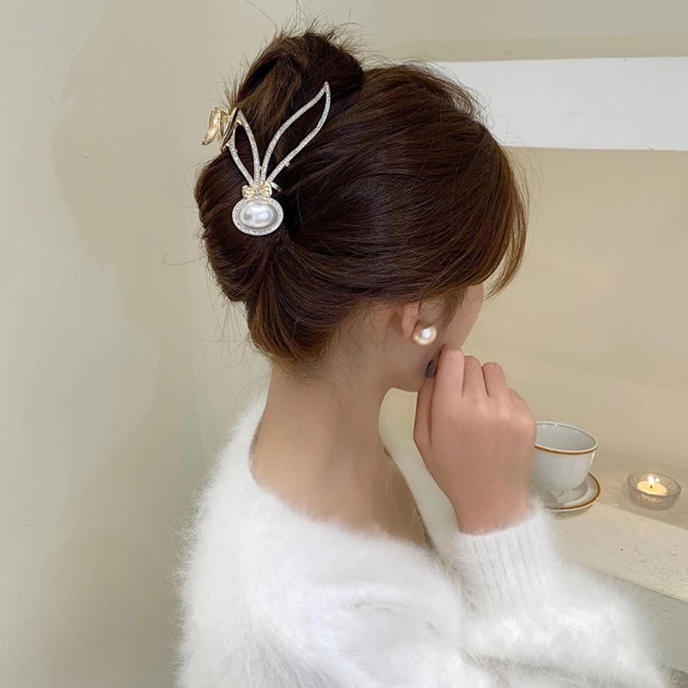 Pearl Korean Hair Accessories Hair Crab Clip Rabbit Shark Clip Female Hair Claw Girl's Headwear