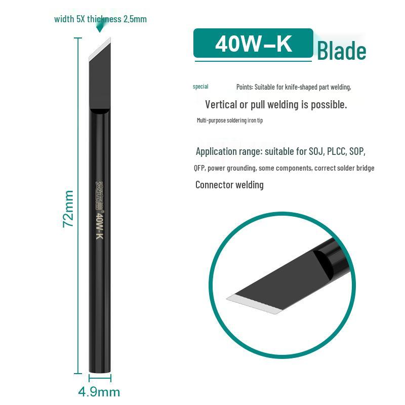 Electronic Welding 30W/40W/60W Pointed & Horseshoe Black Diamond Soldering Iron Tip