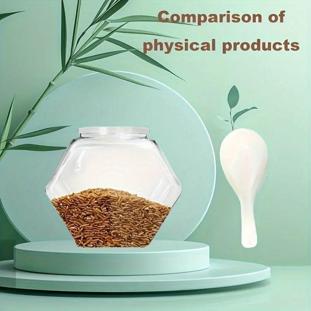 Hexagonal Candy Cookie Jar Plastic Clear Packaging Jars High-capacity with Lid Food Storage Container Countertop Organizer
