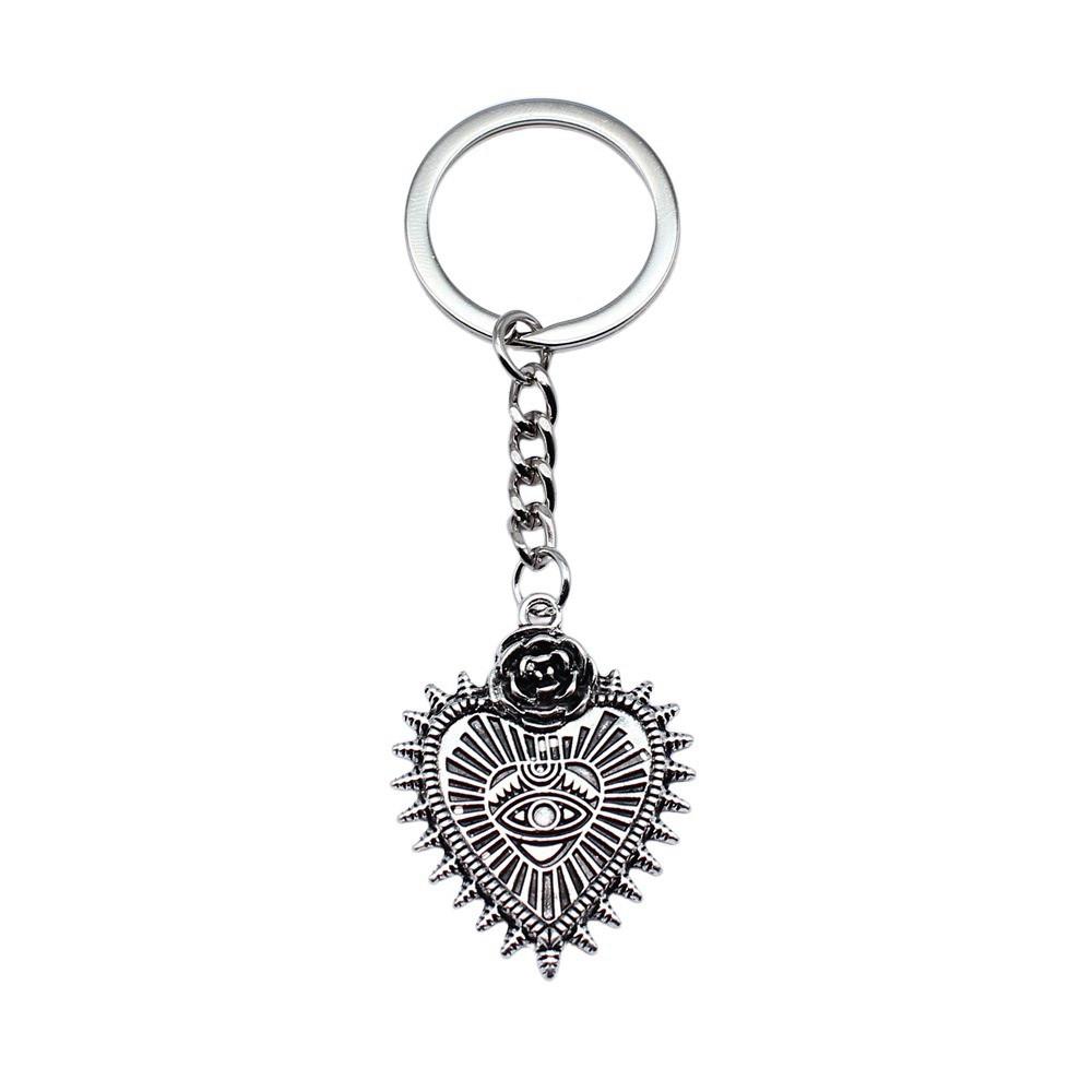 Hamsa Hand Charm Keychain Evil Eye Protection Key Ring 28mm Ring