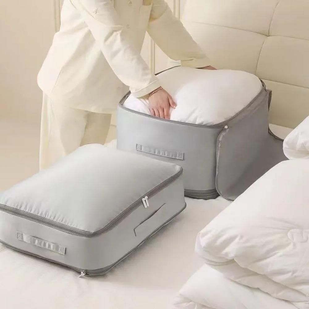 Heavy-Duty Self-Compressing Storage Bag - Portable Organizer for Clothes, Blankets & Quilts, Ideal for Closet Organization