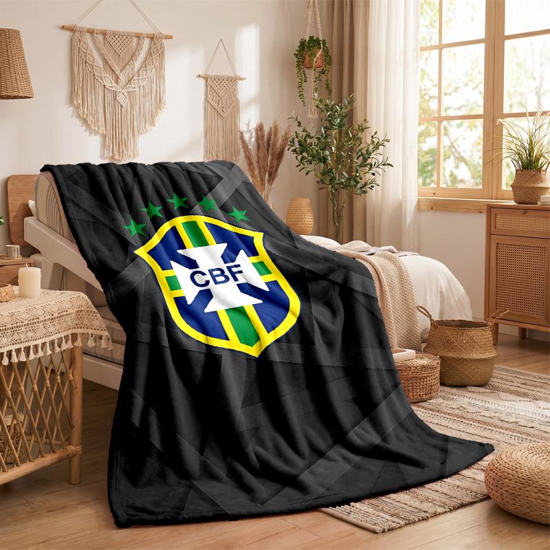 Brazil national football team Print Flannel Blanket Soft Warm Sofa Bed Throw Blanket For Home Office Bedroom