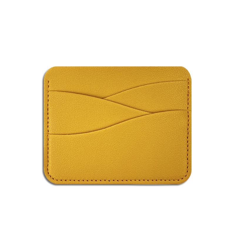 

Fashion Wavy Leather Card Bag Women Men Ultra-thin 4 Slots Card Holder Soft PU Leather Bank Credit Card Case