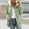Autumn Women Fleece Sweatshirt Casual Female Tie Collar Zip Up Patchwork Flurry Soft Cardigans Hooded Coats
