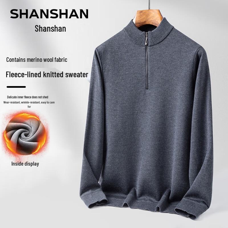 

SHANSHAN Men s Wool Blend Fleece-Lined Turtleneck Sweater 3XL