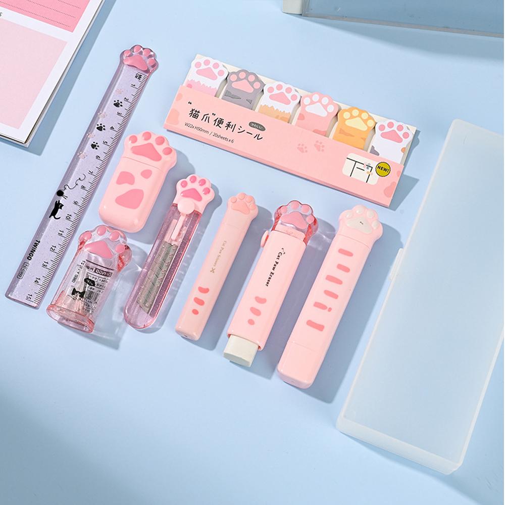 Creative Cat Claw Stationery Set Gift Box For Girls Students School Supplies Handbook Large Pack High Beauty Present Cute
