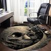 1PC Moon Skull Office Round Area Rug, Mat Suitable For Office, Under Office Chairs Bedroom Living Room Home Decor, Room Deco