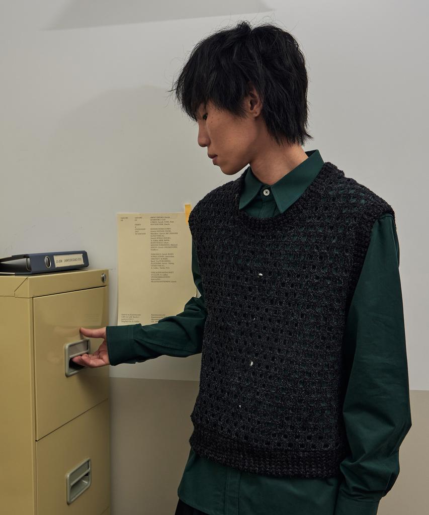 Eyeunderstand Mix Knit Vest (Charcoal)