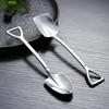 2-4pcs Stainless Steel Shovel Coffee Spoon Set Scoop Shovel Creative Tea-spoon Ice Cream Dessert Spoon Birthday Gift Tableware