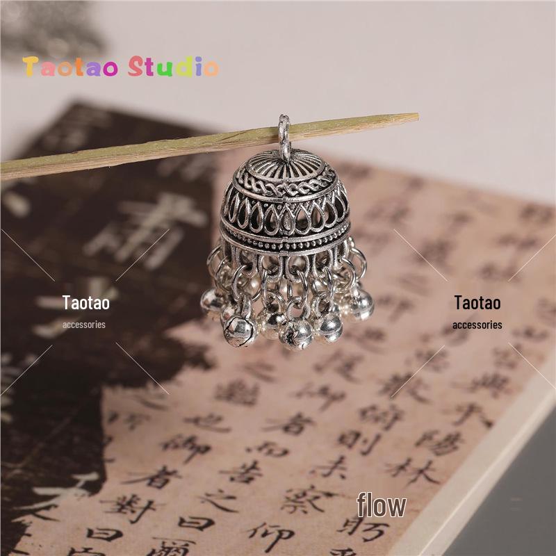Three-Way Tassel Dangle Pendant Antique Silver Crystal DIY Bracelet Necklace Accessories