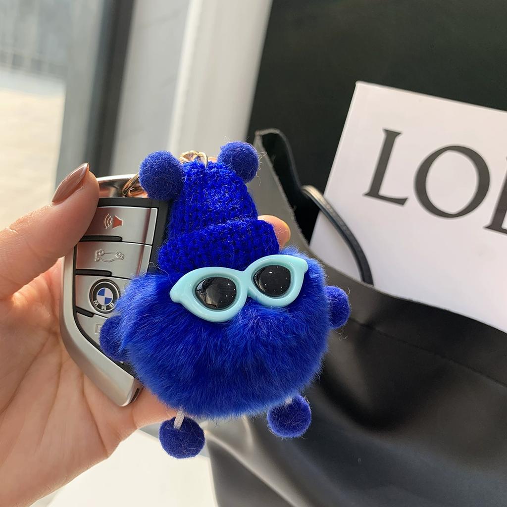 Real Rex Rabbit Hair Coal Ball Elf Ins Internet Celebrity Cute Bag Pendant Plush Doll Car Keychain Pendant