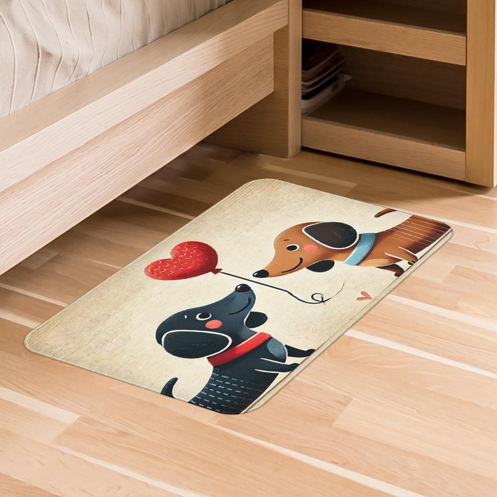 1PC Cute Dachshund Door Mats Kitchen Rugs Non-Slip Pop Arts Design Living Room Rugs Bath Mat Carpet for Home Sink Laundry Decor