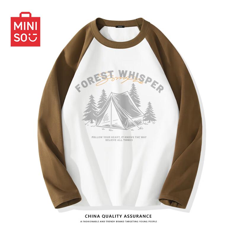 MINISO Men s American Style Raglan Long Sleeve T-Shirt 2XL