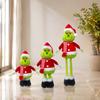Christmas Party Supplies Green Elf Plush Toy, Soft Stuffed Animal Doll with Retractable Long Leg for Holiday Home Fireplace Mantel Decor Gift Friends