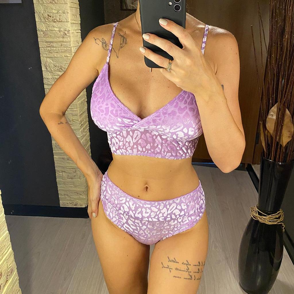 Leopard Gepolsterter Weiblicher Badeanzug Hohe Taille Bikini Frauen Bademode Zwei-stück Bikini set Badende Badeanzug Schwimmen Dame