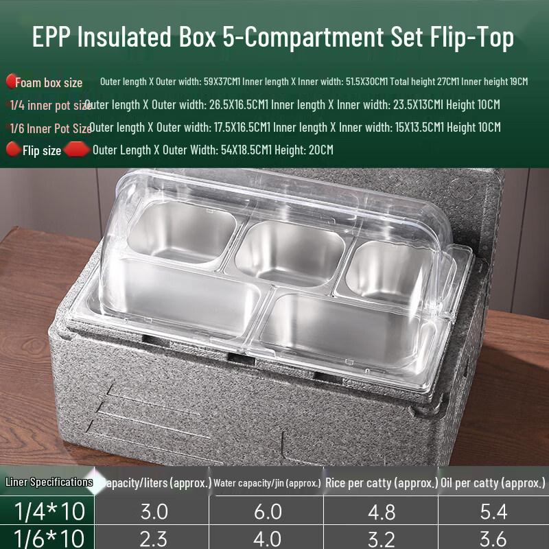 Zhebu Stainless Steel Insulated Food Carrier for Portion Pans