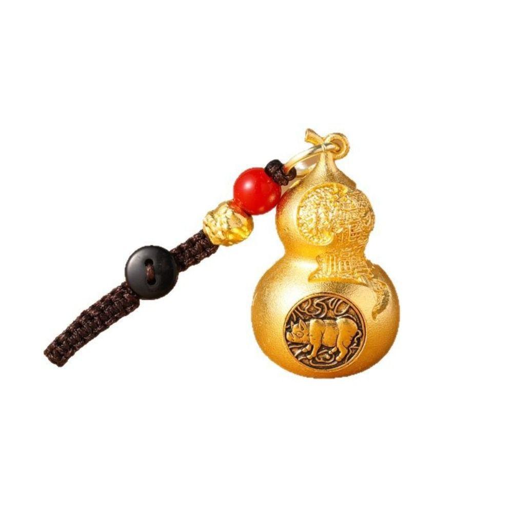 Hanging Gourd Rotating Keychain Feng Shui Car Keychain Cute Animals Zodiac Keychain  Bag Pendant