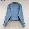 European Station Spring and Autumn New Loose and Skinny BF Heavy Industry Rivet Diamond-encrusted Denim Jacket Jacket Female Trend Brand