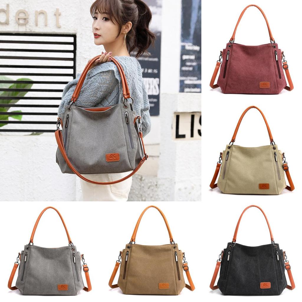 Canvas Tote Bag For Women With Large Capacity And Zip Closure For Daily Use