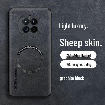 Magnetiskt telefonfodral i lammskinn för Huawei Mate 50/60 Pro+ - Hårt skal med full täckning