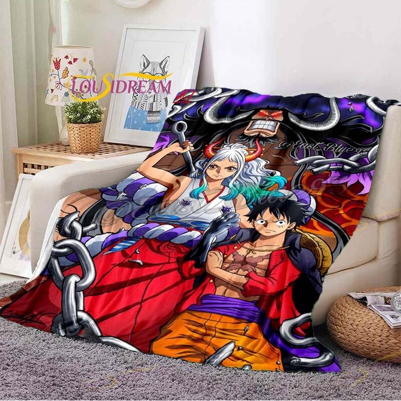 Anime One Piece Bedruckte Decke Flanelldecke Bettüberwurf Weiche Cartoon-Tier Bedruckte Tagesdecke Tagesdecke Sofadecke