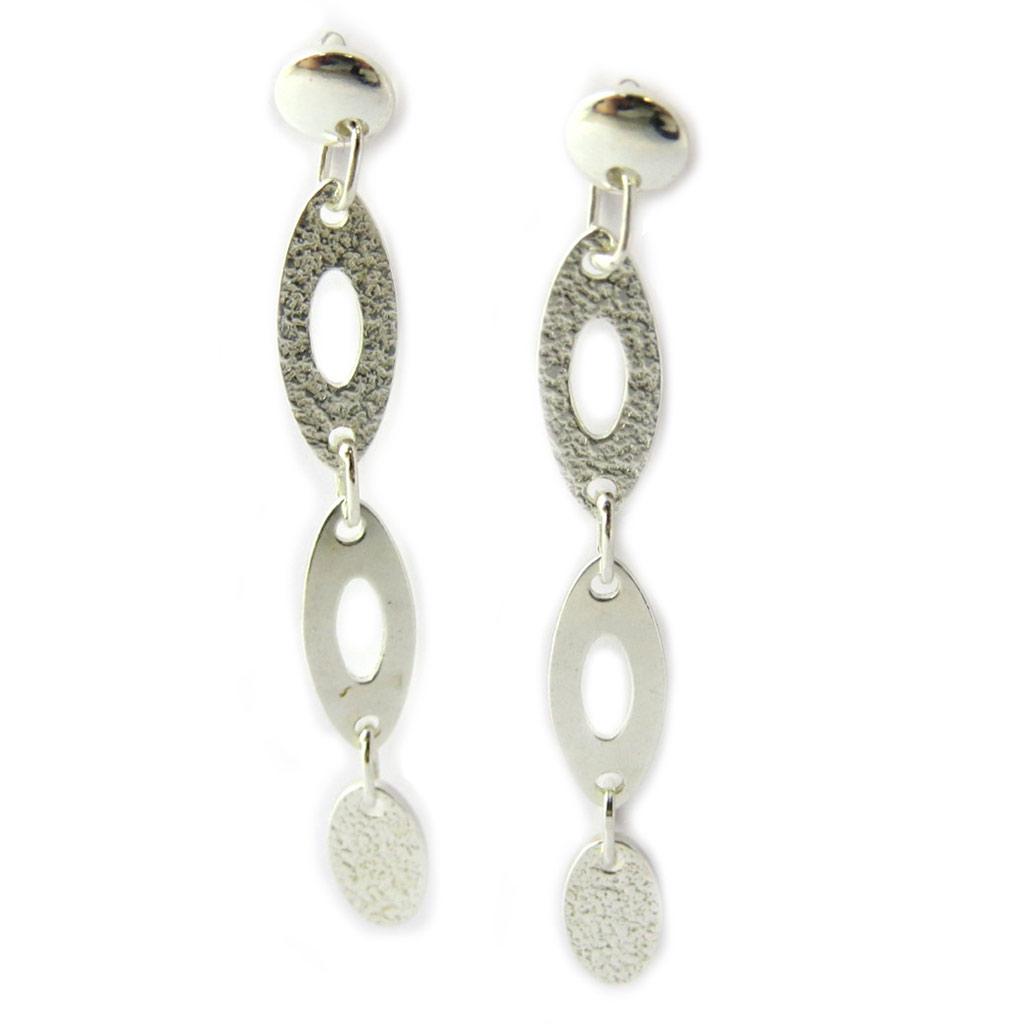 Les Trésors De Lily [D7917] - Silver 'Calissons' Earrings