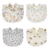 Floral Feeding Bib Burp Cloth Bib for Baby Boy Girl Gender Neutral Cotton Handkerchief Teether Drooling Bib for Newborn