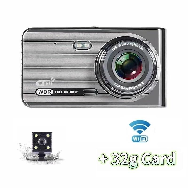 4.0-inch High-definition Driving Recorder WIFI Wireless Mobile Phone Interconnection Car Dual Lens Dual Recording