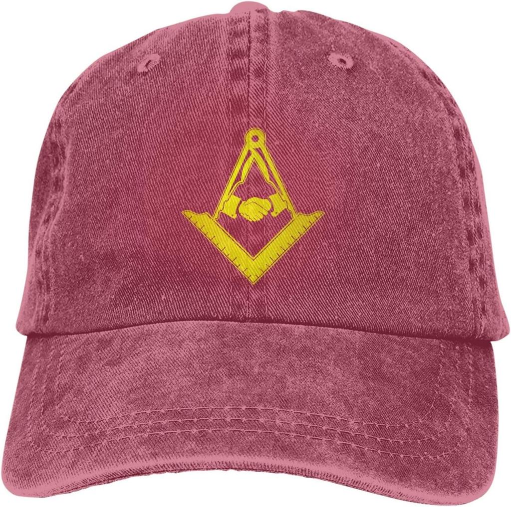 Masonic Square and Compasses Vintage Washed Baseball Cap Distressed Cotton Casual Adjustable Hat