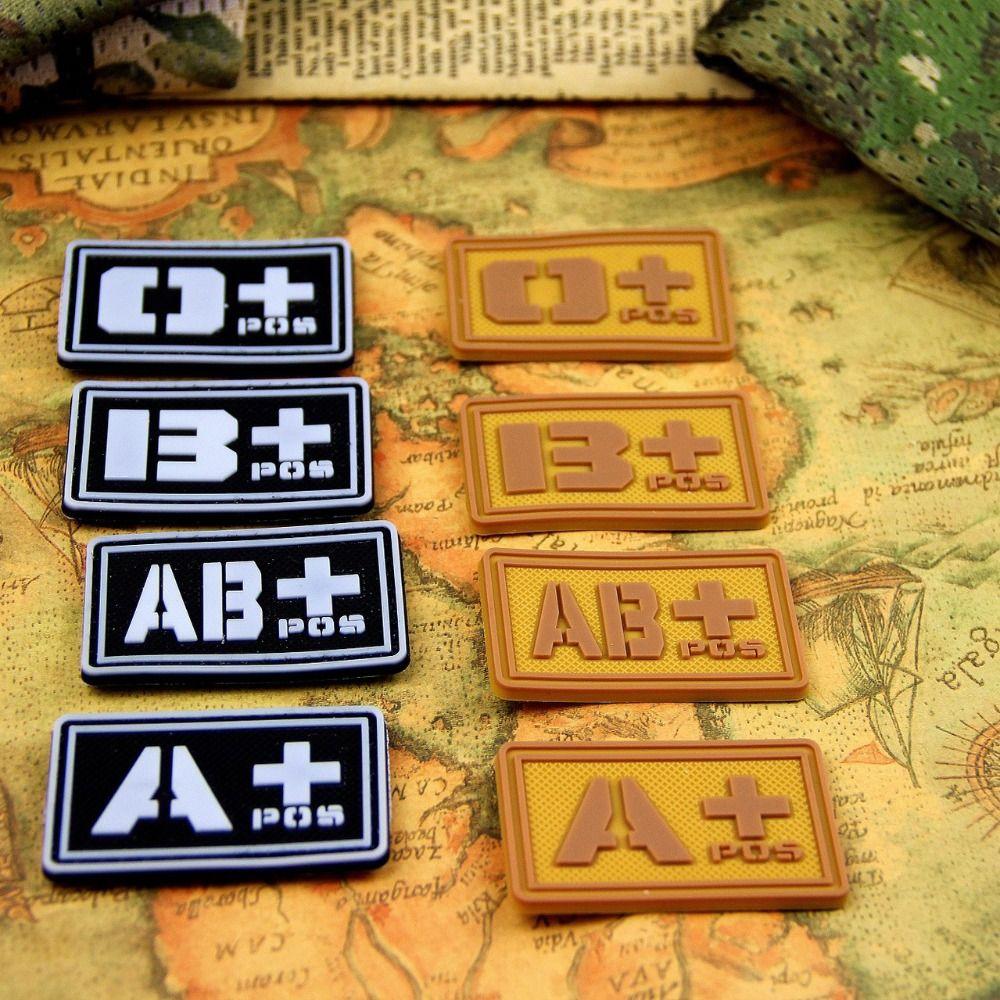 Luminous Blood Type Badge Embroidered Patch Emergency Armband Blood Type Magic Sticker Ring