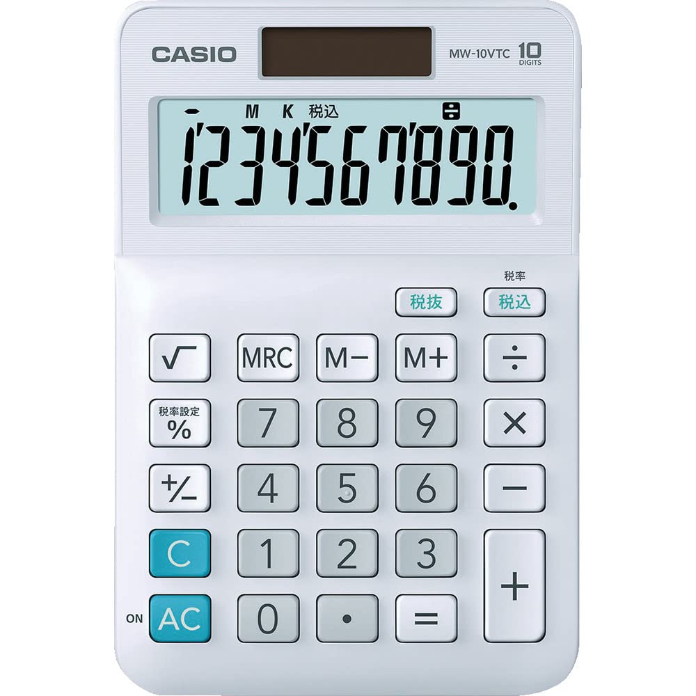 

Casio Стандартный калькулятор белый мини Just Type 10 цифр MW-10VTC-N
