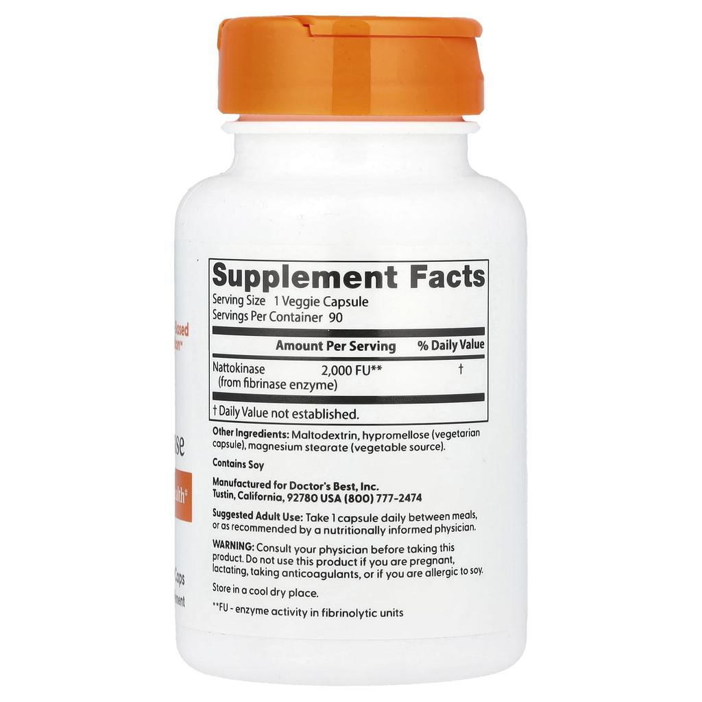 Doctor's Best Nattokinase, 2,000 Fu, 90 Veggie Caps
