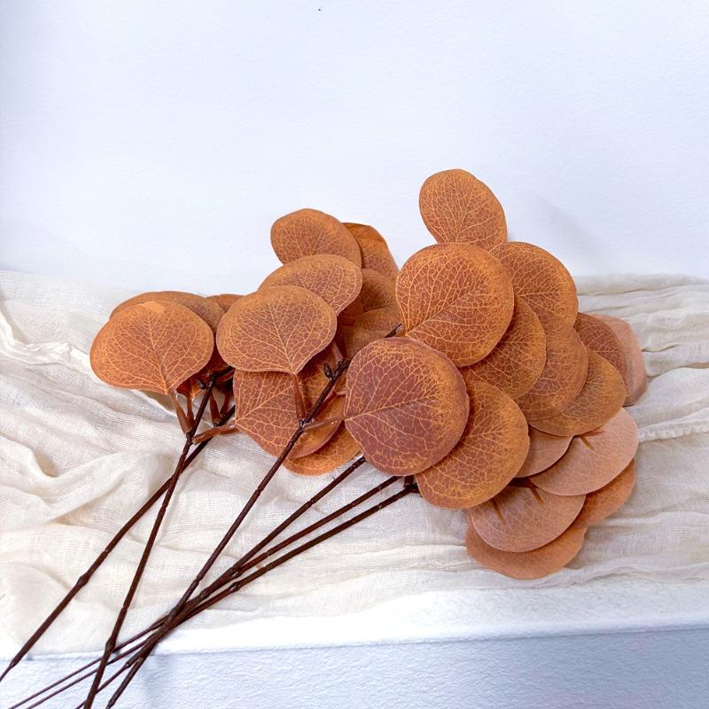 Künstliche Simulations-Eukalyptusblätter, Einzelne Geldblätter, Herbstliche Heimdekoration, Tischschmuck, Fotorequisiten