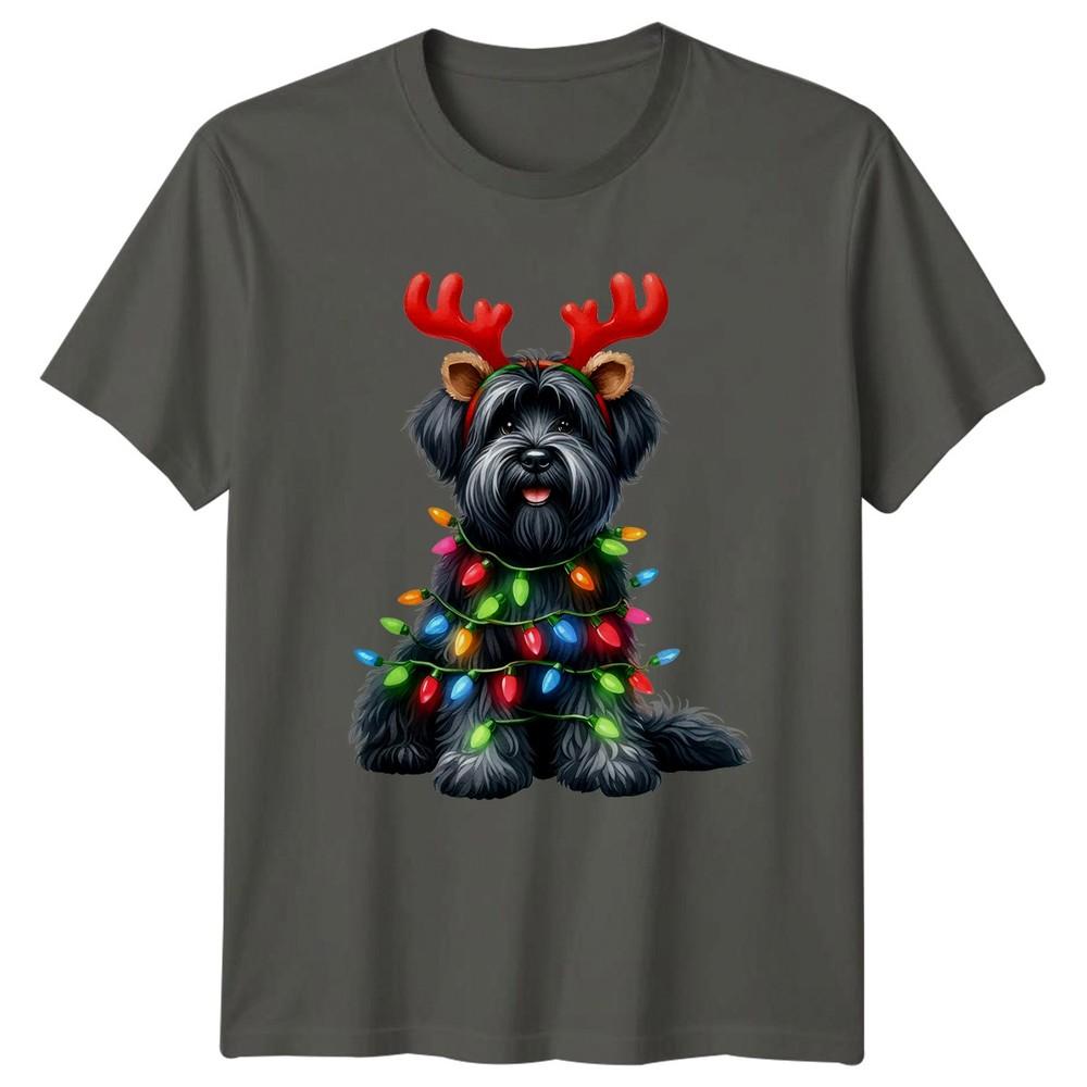 Christmas Dog Reindeer Antlers Holiday Lights Unisexs Unisexs Graphic Tee S