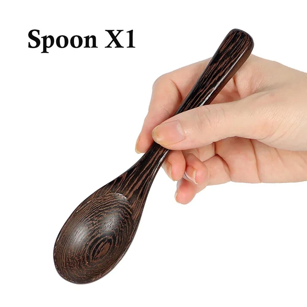 Natural Coconut Bowl wooden Sets bowl Protection Coconut Wood tableware Spoon Set Kitchen Environmental Wooden Kitchen Tableware