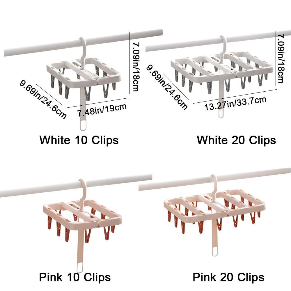 Windproof Collapsible Clothes Drying Rack Plastic Hanging Drying Rack Sock Drying Clip  Travel
