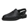 Summer Woven Leather Sandals for Men & Women - Plus Size, Solid Color Outdoor Beach Sandals
