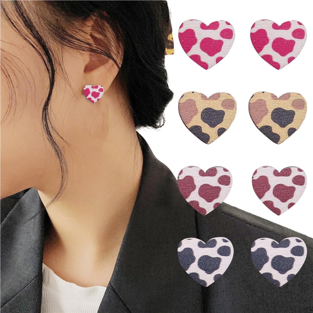 Women's Earrings Creative Cow Pattern Print Personality And Fashion Jewelry Decorations