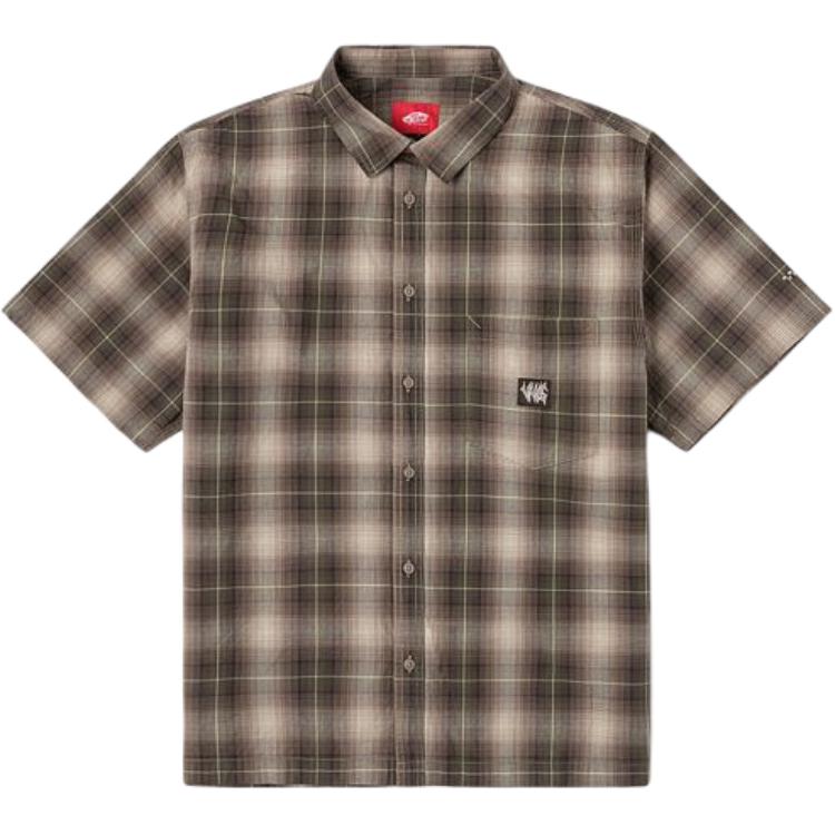 

Vans Fashionable Comfortable Versatile Short Sleeve Shirt Men shirts Walnut VN000KYW1NU S