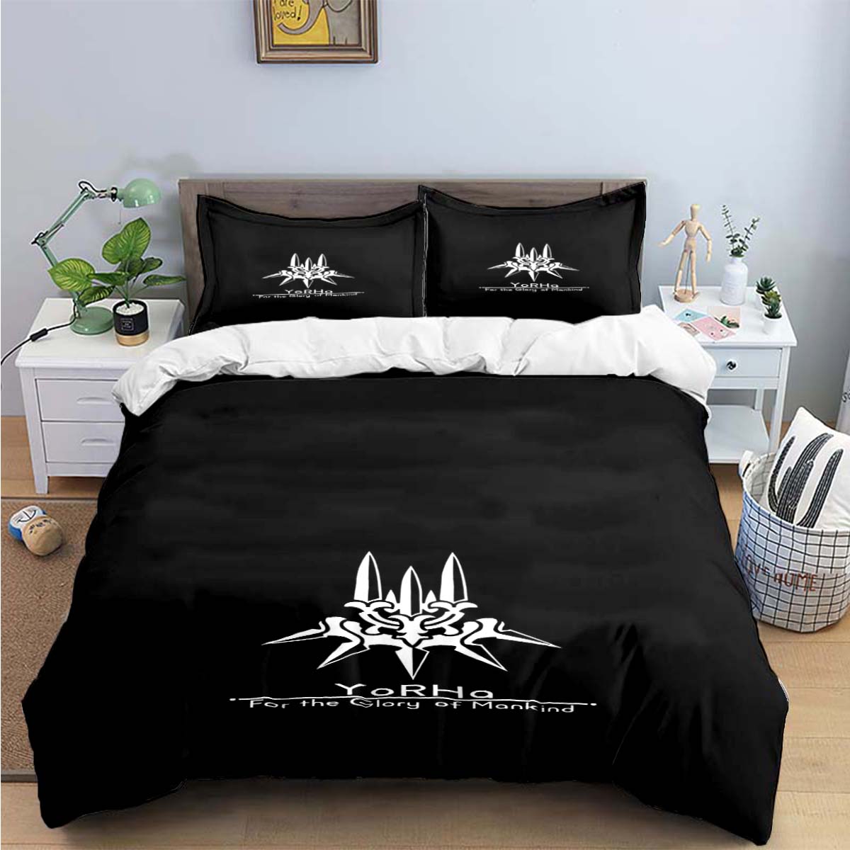 

Famous Film Role A-Automata Nier Print Beding Sets Bed Suplies Set Soft Duvet Cover Bed Warm Comforter Set Beding Set High-End Premium Gift 100*200cm Single