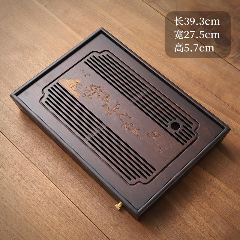 Tava de ceai de uz casnic tava mica de stocare a apei scurgere apa masa ceai bambus set de ceai dreptunghiular simplu